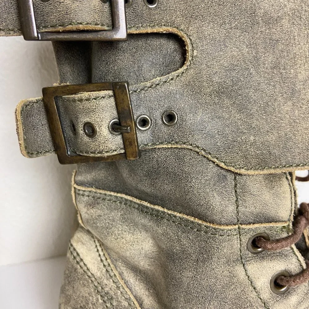 Matisse Distressed Leather Ankle Boots Harley Moto Boots